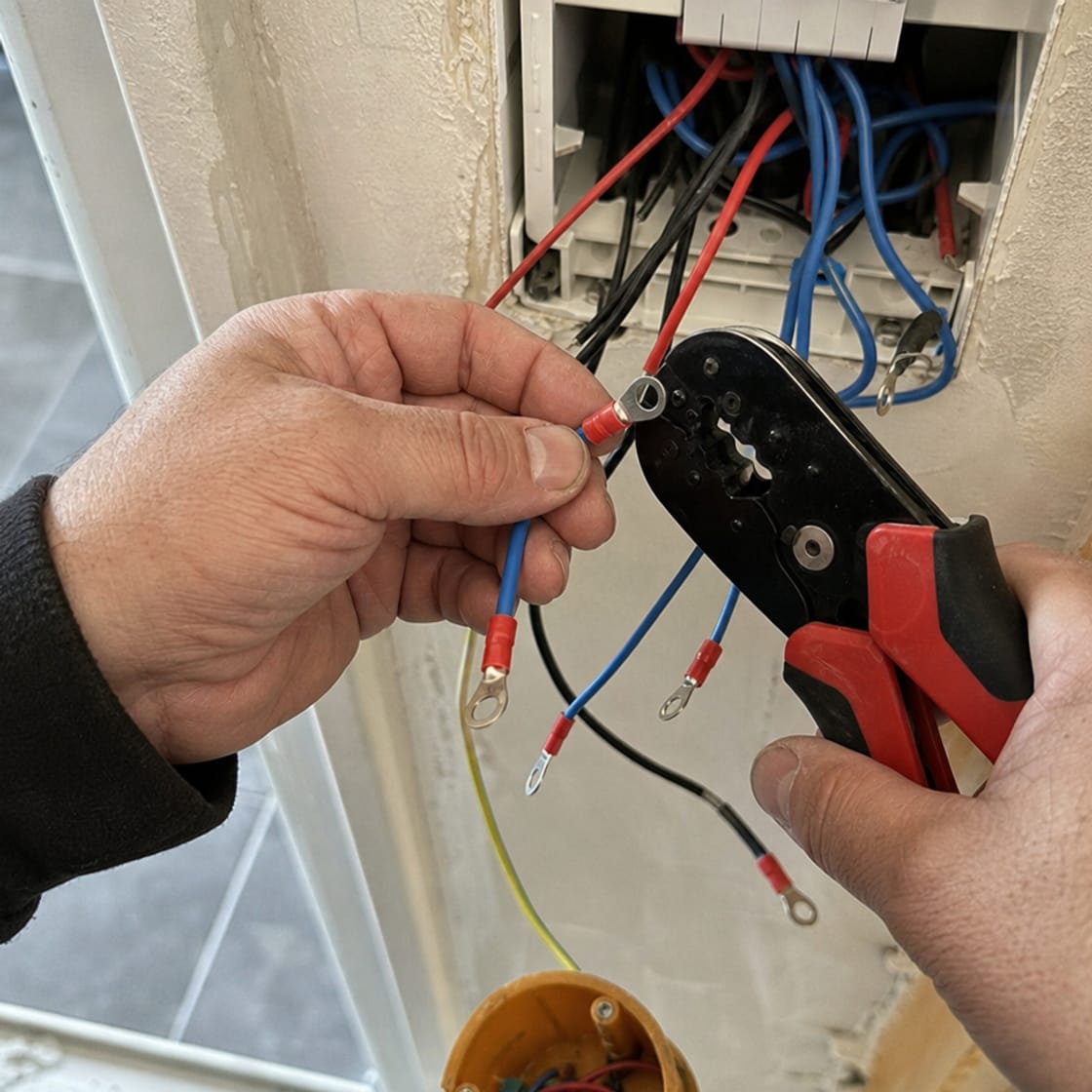 sertissage de cosses sur conducteurs électrique